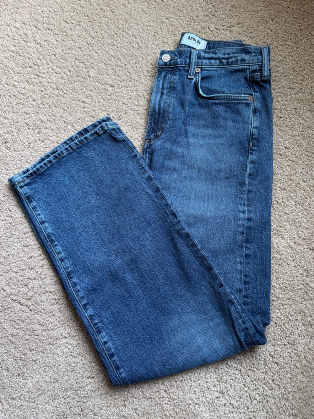 Agolde Harper - Blue Straight-Leg Jeans